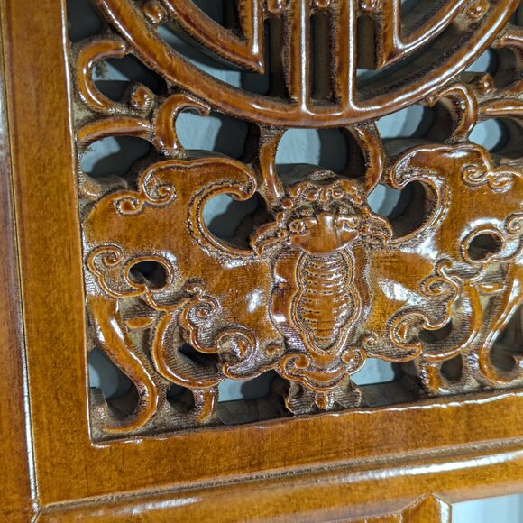 Large Classical Chinese Dongyang Wood Carving Lattice window Chinese wall art - Picture 8 of 11